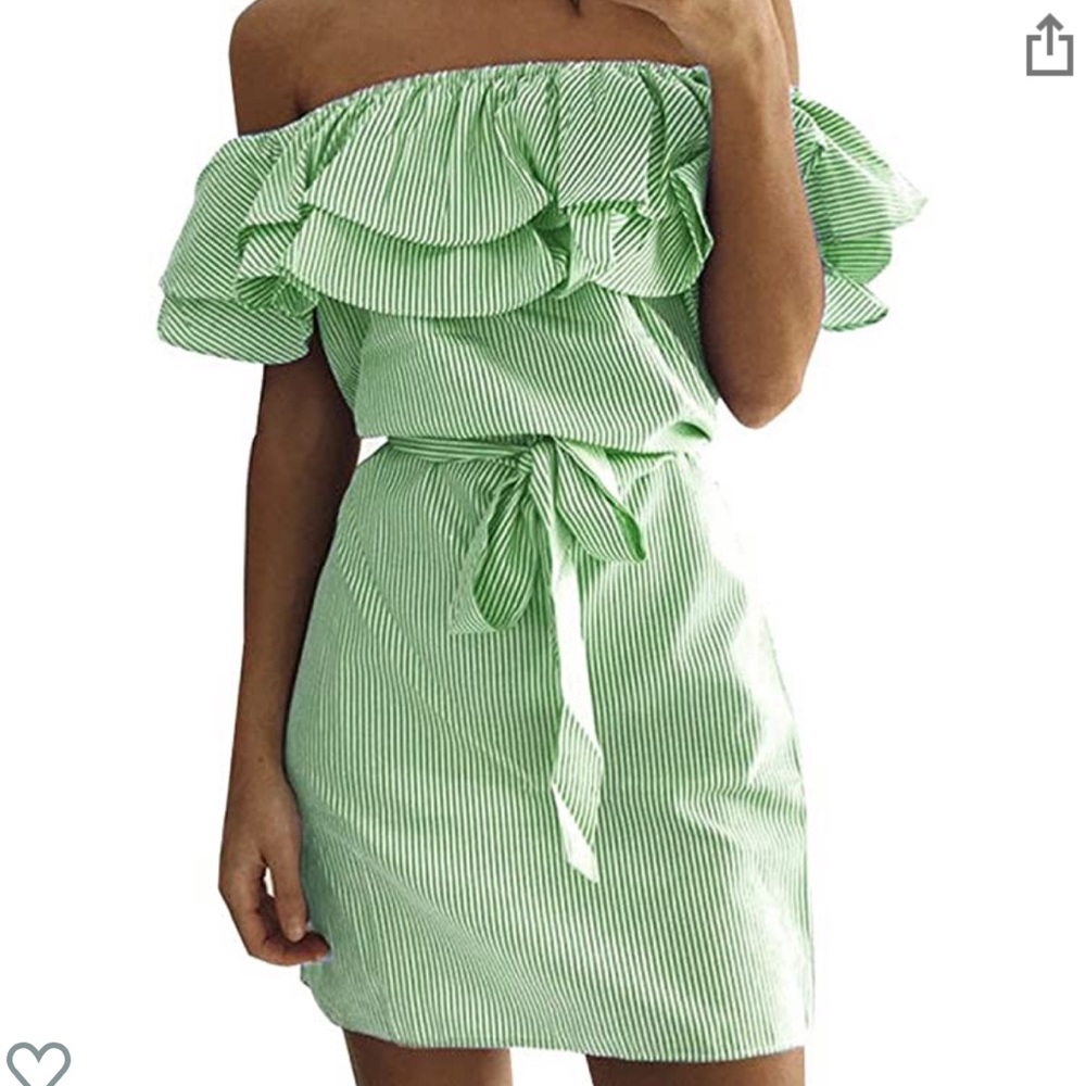 Shele Womens Summer Dresses Off Shoulder Striped